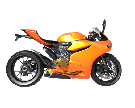 Motorcycle isolated on transparent background. 3d rendering - illustration png