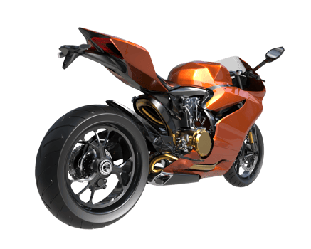 Motorcycle isolated on transparent background. 3d rendering - illustration png
