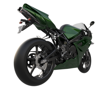 Motorcycle isolated on transparent background. 3d rendering - illustration png