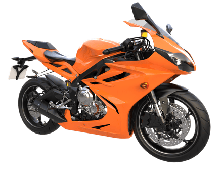 Motorcycle isolated on transparent background. 3d rendering - illustration png