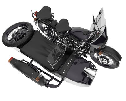 Motorcycle isolated on transparent background. 3d rendering - illustration png