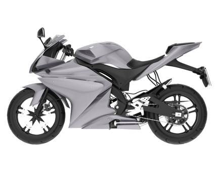 Motorcycle isolated on transparent background. 3d rendering - illustration png