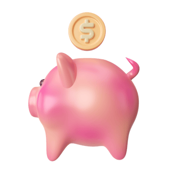 Piggy Bank 3D Illustration Icon png