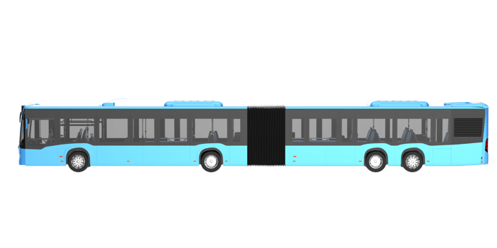 City bus isolated on transparent background. 3d rendering - illustration png
