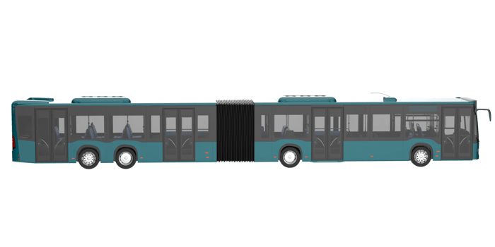 City bus isolated on transparent background. 3d rendering - illustration png
