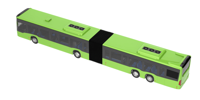 City bus isolated on transparent background. 3d rendering - illustration png