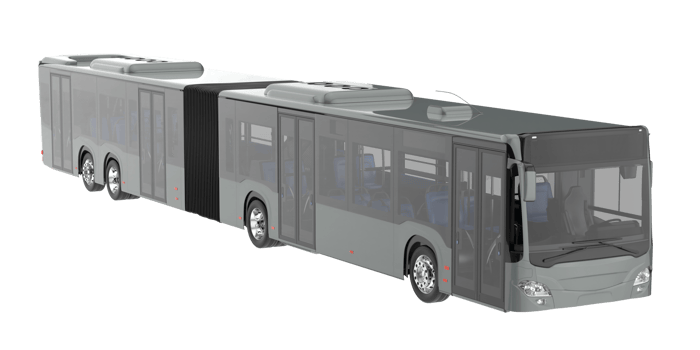City bus isolated on transparent background. 3d rendering - illustration png