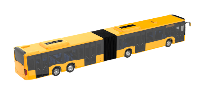 City bus isolated on transparent background. 3d rendering - illustration png