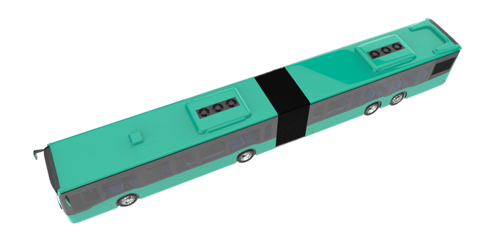 City bus isolated on transparent background. 3d rendering - illustration png