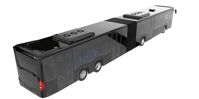 City bus isolated on transparent background. 3d rendering - illustration png