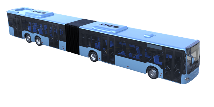 City bus isolated on transparent background. 3d rendering - illustration png