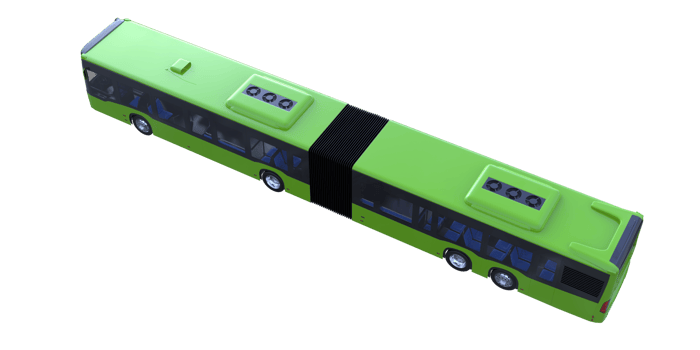 City bus isolated on transparent background. 3d rendering - illustration png