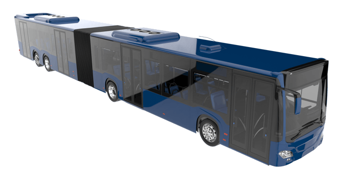 City bus isolated on transparent background. 3d rendering - illustration png