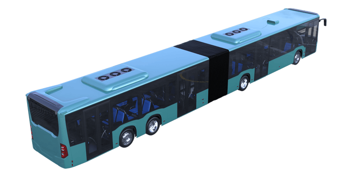 City bus isolated on transparent background. 3d rendering - illustration png