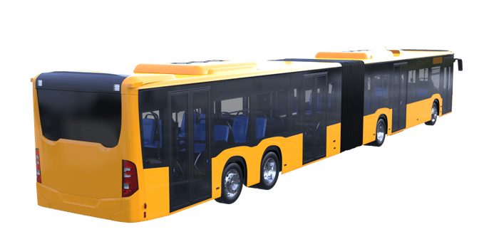 City bus isolated on transparent background. 3d rendering - illustration png