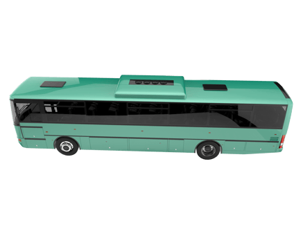 City bus isolated on transparent background. 3d rendering - illustration png