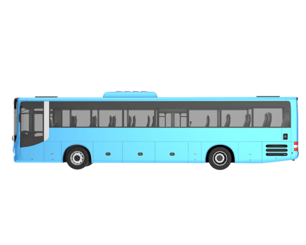 City bus isolated on transparent background. 3d rendering - illustration png