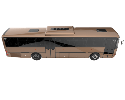 City bus isolated on transparent background. 3d rendering - illustration png