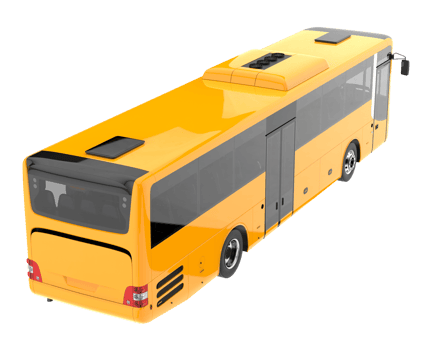 City bus isolated on transparent background. 3d rendering - illustration png