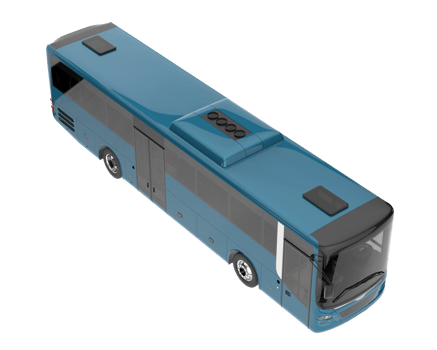 City bus isolated on transparent background. 3d rendering - illustration png