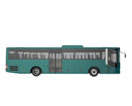 City bus isolated on transparent background. 3d rendering - illustration png