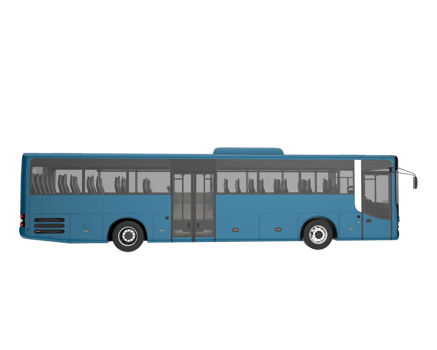 City bus isolated on transparent background. 3d rendering - illustration png