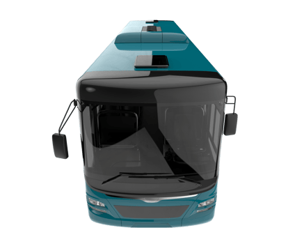 City bus isolated on transparent background. 3d rendering - illustration png