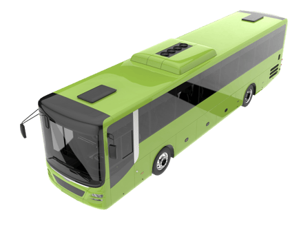 City bus isolated on transparent background. 3d rendering - illustration png