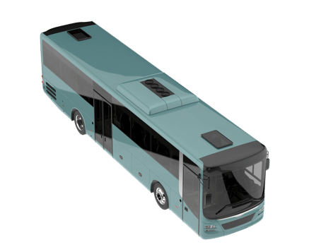 City bus isolated on transparent background. 3d rendering - illustration png