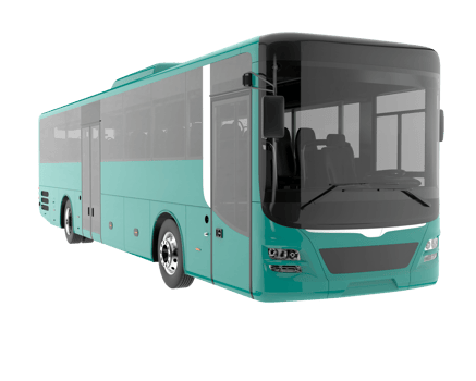 City bus isolated on transparent background. 3d rendering - illustration png