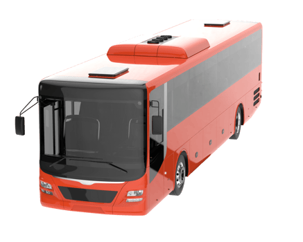 City bus isolated on transparent background. 3d rendering - illustration png