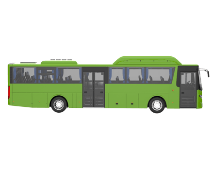 City bus isolated on transparent background. 3d rendering - illustration png