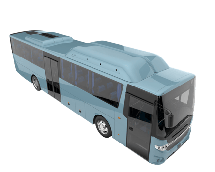 City bus isolated on transparent background. 3d rendering - illustration png