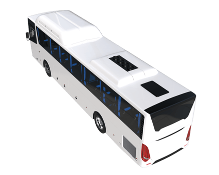 City bus isolated on transparent background. 3d rendering - illustration png