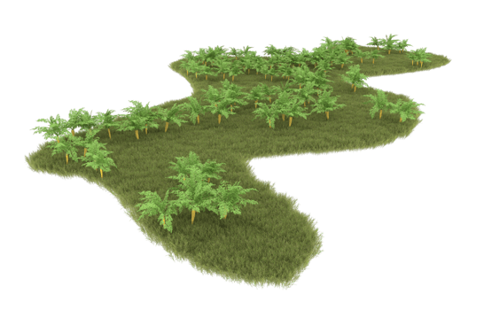 Realistic foliage isolated on transparent background. 3d rendering - illustration png