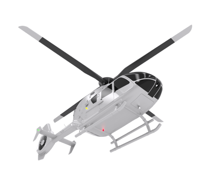 Helicopter isolated on transparent background. 3d rendering - illustration png