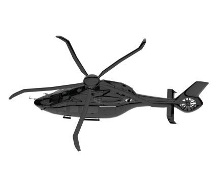 Helicopter isolated on transparent background. 3d rendering - illustration png