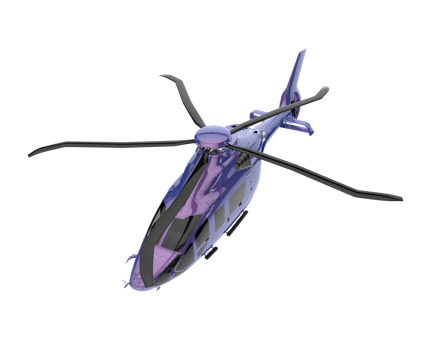 Helicopter isolated on transparent background. 3d rendering - illustration png