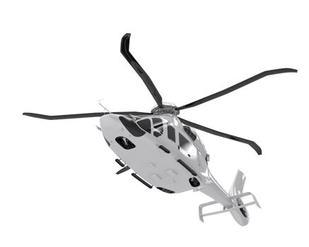 Helicopter isolated on transparent background. 3d rendering - illustration png