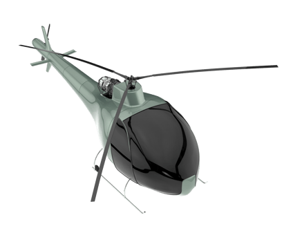 Helicopter isolated on transparent background. 3d rendering - illustration png