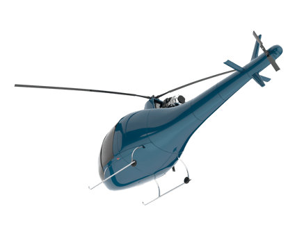Helicopter isolated on transparent background. 3d rendering - illustration png