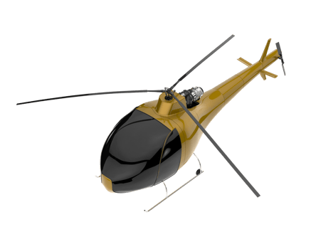 Helicopter isolated on transparent background. 3d rendering - illustration png
