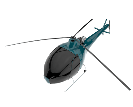 Helicopter isolated on transparent background. 3d rendering - illustration png