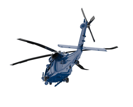 Helicopter isolated on transparent background. 3d rendering - illustration png