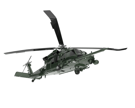 Helicopter isolated on transparent background. 3d rendering - illustration png
