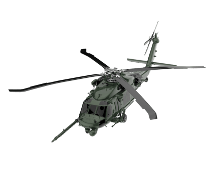 Helicopter isolated on transparent background. 3d rendering - illustration png