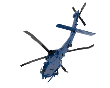 Helicopter isolated on transparent background. 3d rendering - illustration png