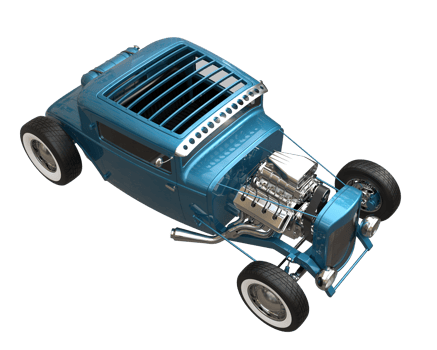 Modern car isolated on transparent background. 3d rendering - illustration png