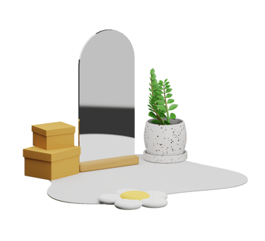 3D mirror stands in bedroom png