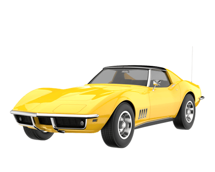 Muscle car isolated on transparent background. 3d rendering - illustration png